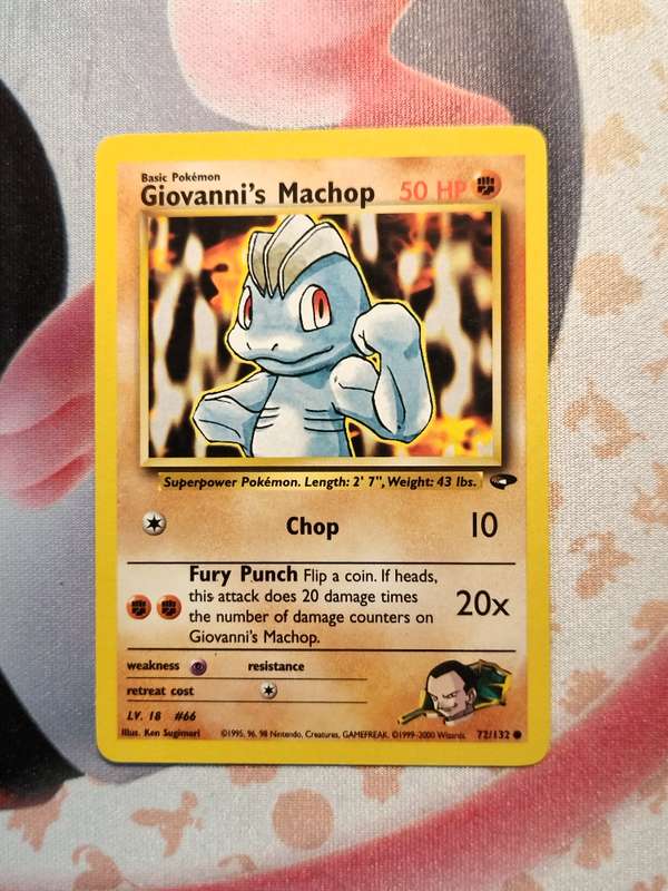 Pokemon Trading Card Game - Giovanni's Machop #72 Pokemon Gym Challenge