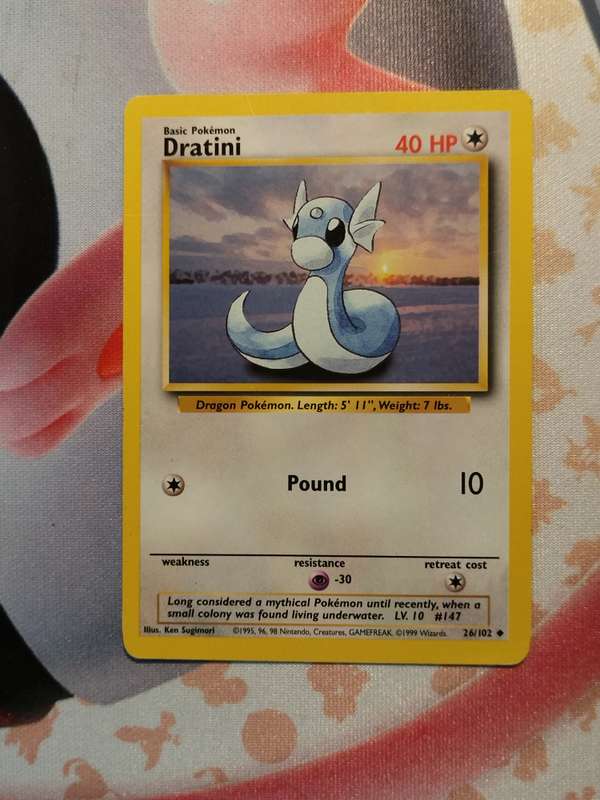 Pokemon Trading Card Game - Dratini #26 Pokemon Base Set (3)