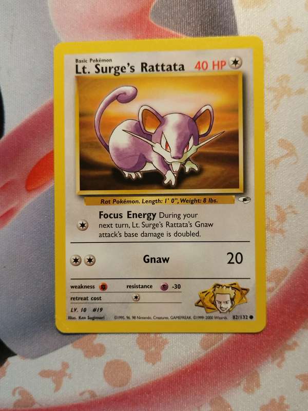 Pokemon Trading Card Game - Lt. Surge's Rattata #82 Pokemon Gym Heroes  (1)