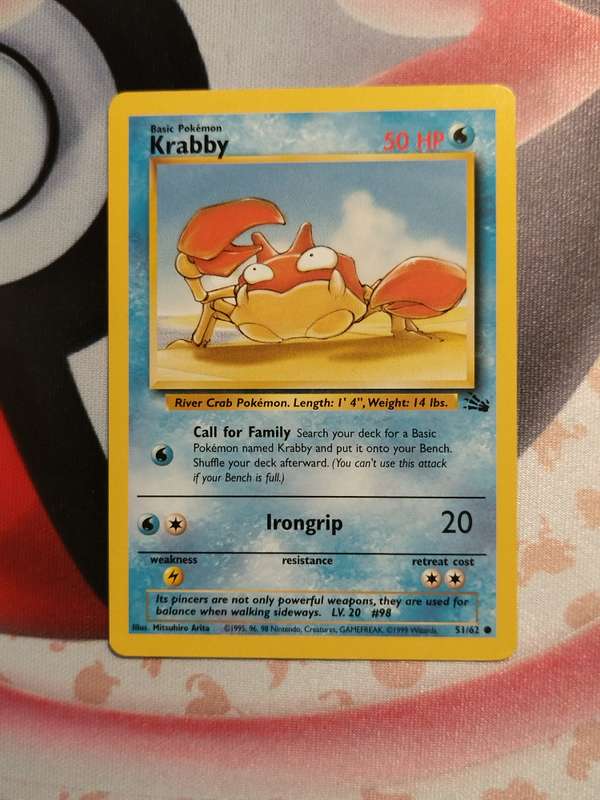 Pokemon Trading Card Game - Krabby #51 Pokemon Fossil (4)