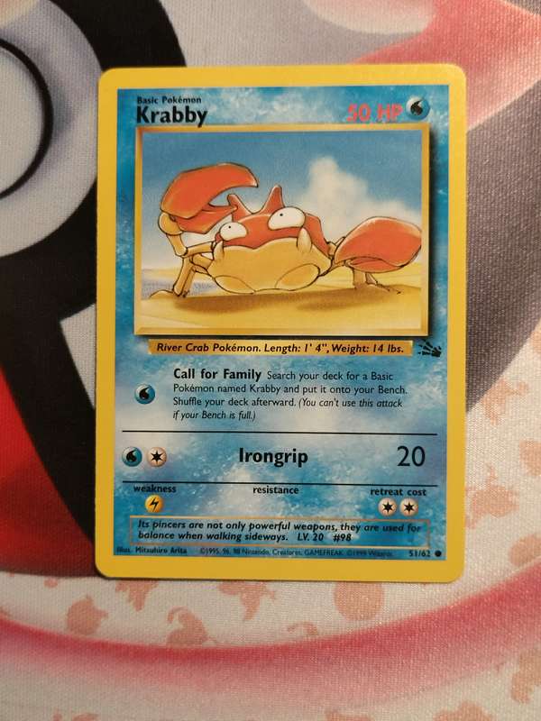 Pokemon Trading Card Game - Krabby #51 Pokemon Fossil (3)