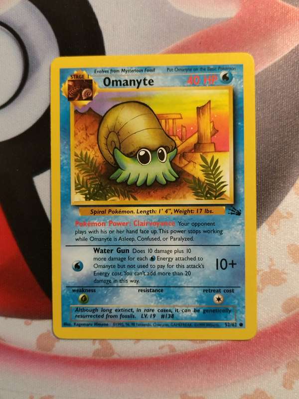Pokemon Trading Card Game - Omanyte #52 Pokemon Fossil (2)