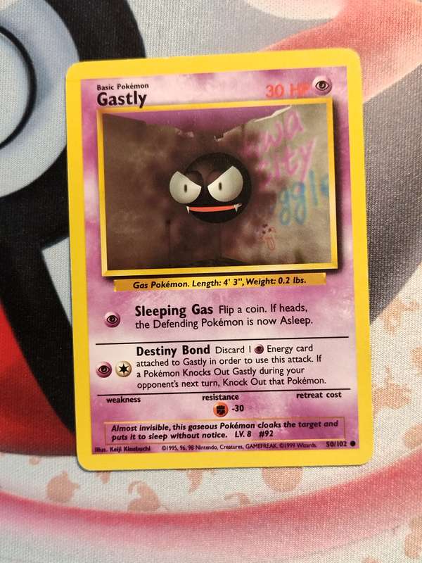 Pokemon Trading Card Game - Gastly #50 Pokemon Base Set (3)