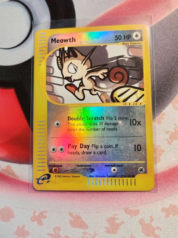 Pokemon Trading Card Game - Meowth [Reverse Holo] #121 Pokemon Expedition