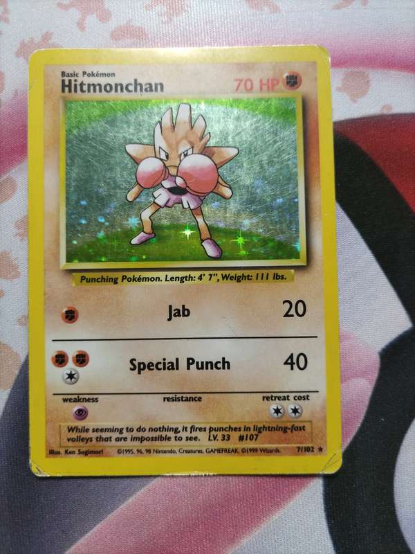 Pokemon Trading Card Game - Hitmonchan 007/102 Base Set Vintage Holo