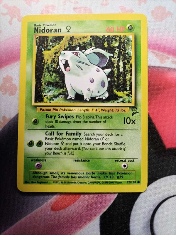 Pokemon Trading Card Game - Nidoran #82 Pokemon Base Set 2