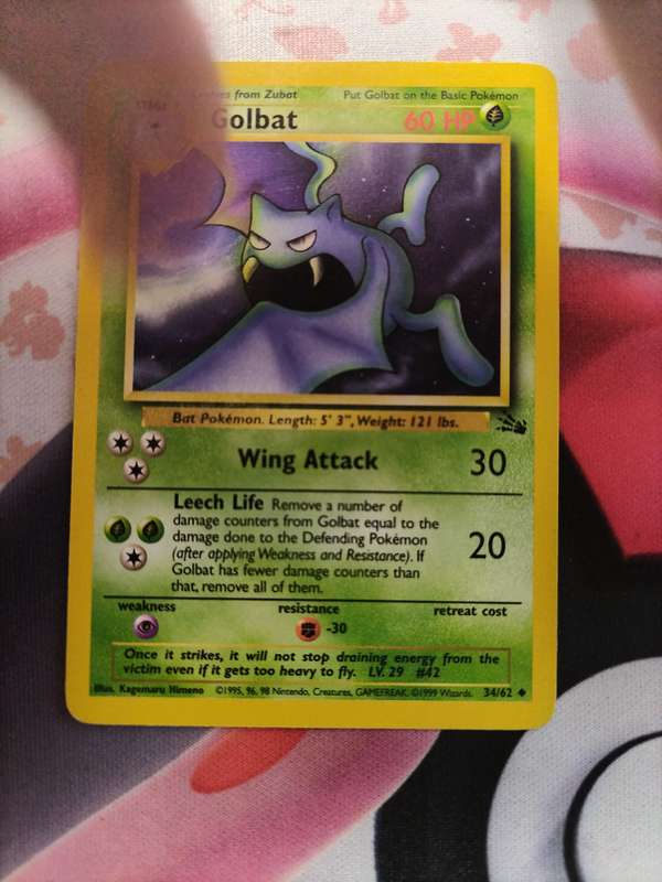 Pokemon Trading Card Game - Golbat #34 Pokemon Fossil