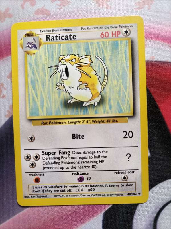 Pokemon Trading Card Game -  Raticate #40 Pokemon Base Set