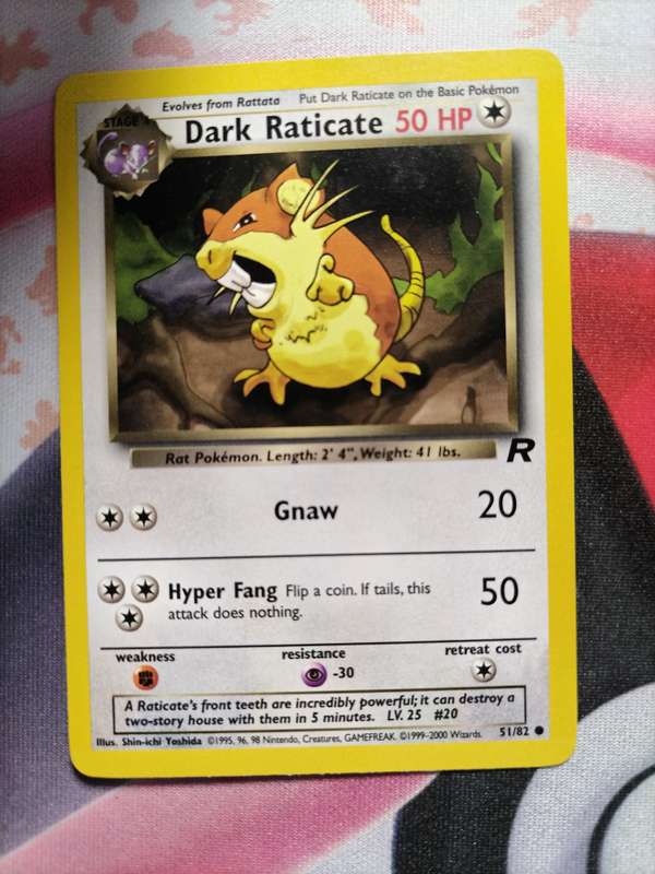 Pokemon Trading Card Game - Dark Raticate #51 Pokemon Team Rocket