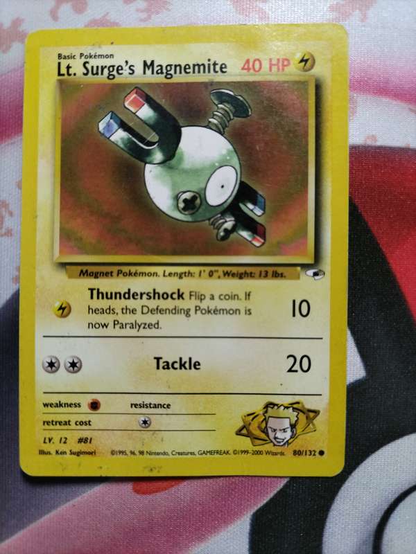 Pokemon Trading Card Game - Lt. Surge's Magnemite #80 Pokemon Gym Heroes