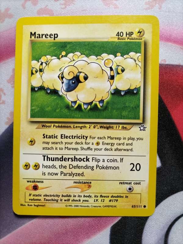 Pokemon Trading Card Game -  Mareep #65 Pokemon Neo Genesis