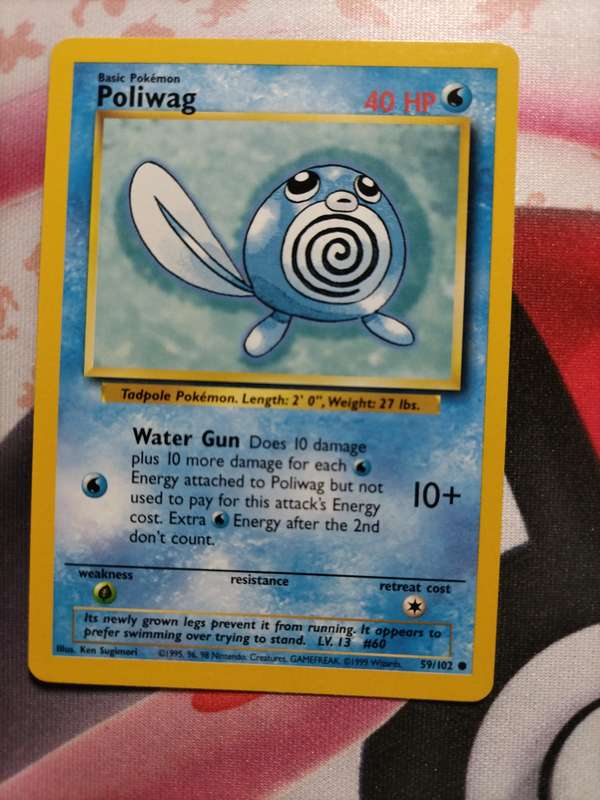 Pokemon Trading Card Game -  Poliwag #59 Pokemon Base Set - 1
