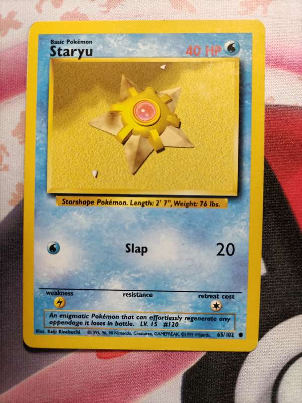 Pokemon Trading Card Game - Staryu #65 Pokemon Base Set - 1