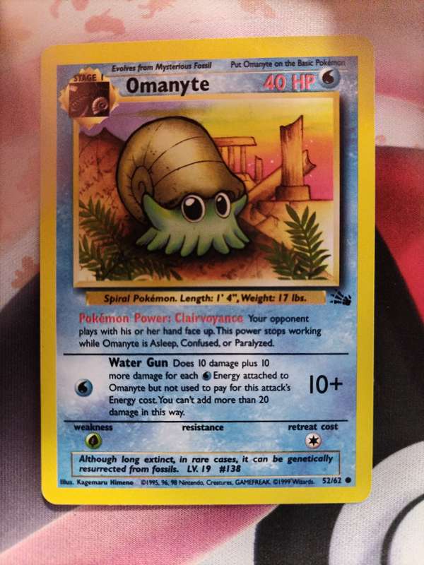Pokemon Trading Card Game -  Omanyte #52 Pokemon Fossil - 3