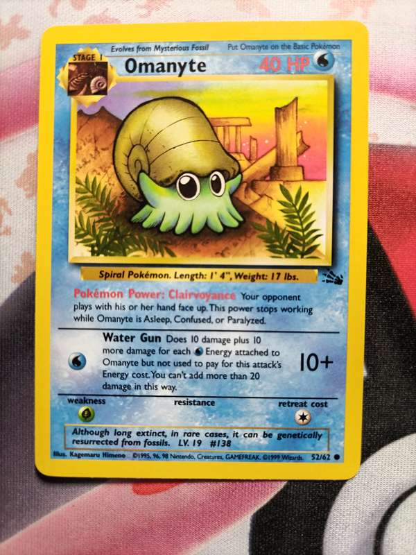 Pokemon Trading Card Game -  Omanyte #52 Pokemon Fossil - 2