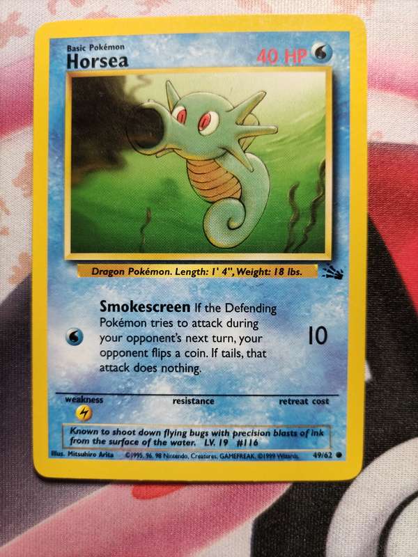 Pokemon Trading Card Game - Horsea #49 Pokemon Fossil - 1