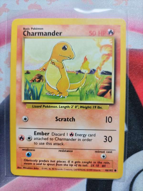 Pokemon Trading Card Game - Charmander #46 Pokemon Base Set - 5