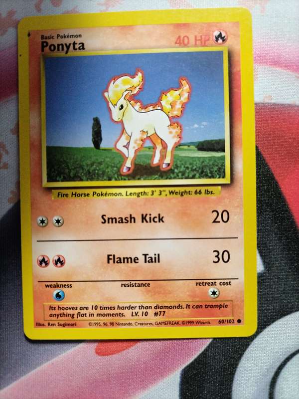 Pokemon Trading Card Game -  Ponyta #60 Pokemon Base Set - 3