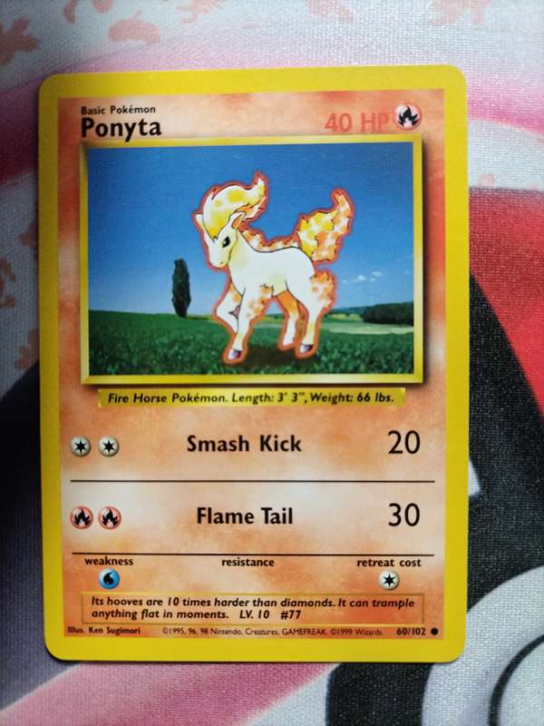 Pokemon Trading Card Game -  Ponyta #60 Pokemon Base Set - 1