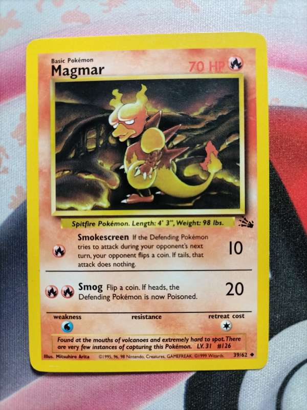 Pokemon Trading Card Game - Magmar #39 Pokemon Fossil