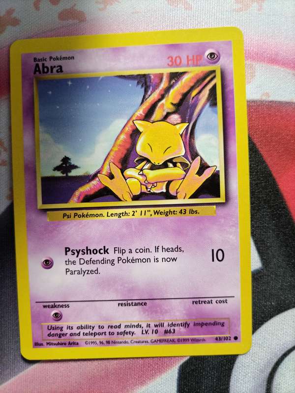 Pokemon Trading Card Game - Abra #43 Pokemon Base Set - 3