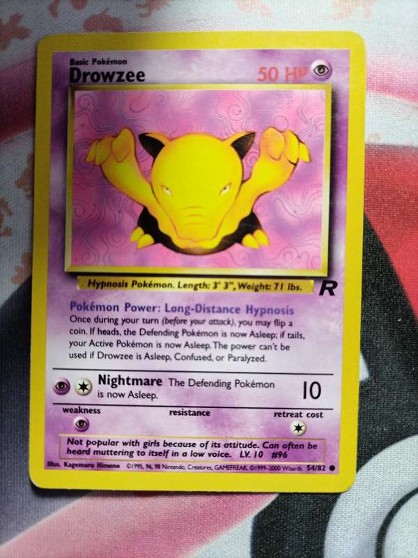 Pokemon Trading Card Game -  Drowzee #54 Pokemon Team Rocket 2