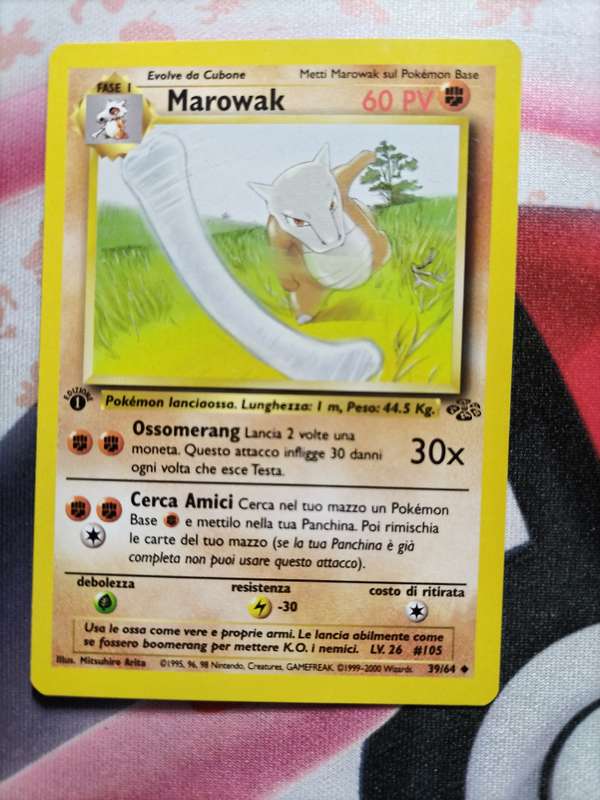 Pokemon Trading Card Game -  Marowak [1st Edition] #39 Pokemon Jungle - Italian