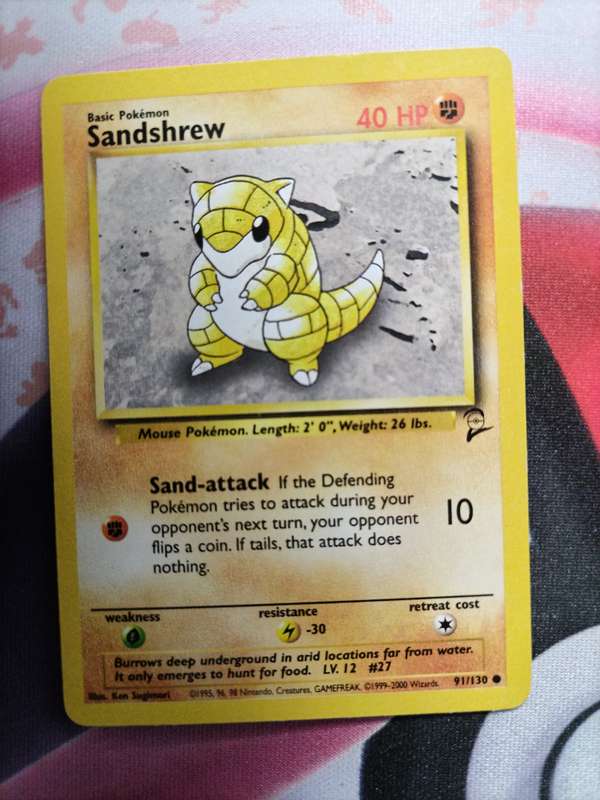 Pokemon Trading Card Game - Sandshrew #91 Pokemon Base Set 2 4