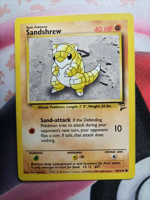 Pokemon Trading Card Game - Sandshrew #91 Pokemon Base Set 2 1