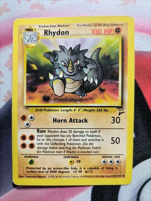 Pokemon Trading Card Game - Rhydon #59 Pokemon Base Set 2 2
