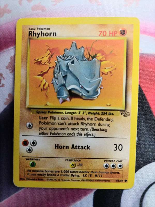 Pokemon Trading Card Game - Rhyhorn #61 Pokemon Jungle 2