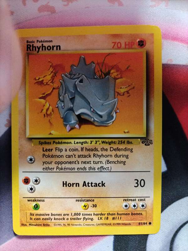 Pokemon Trading Card Game - Rhyhorn #61 Pokemon Jungle 1
