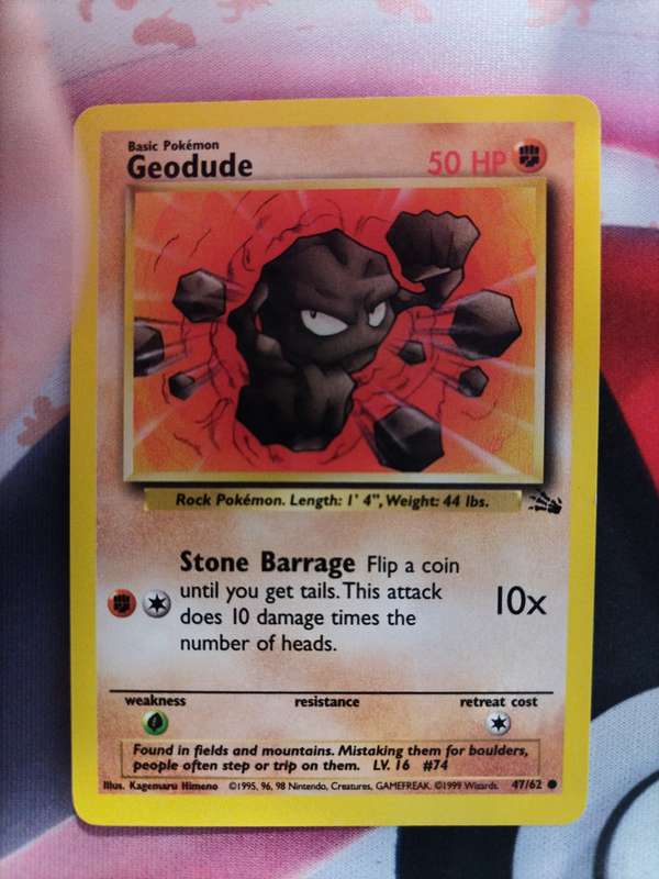 Pokemon Trading Card Game -  Geodude - 47/62 - Common Unlimited Fossil 5