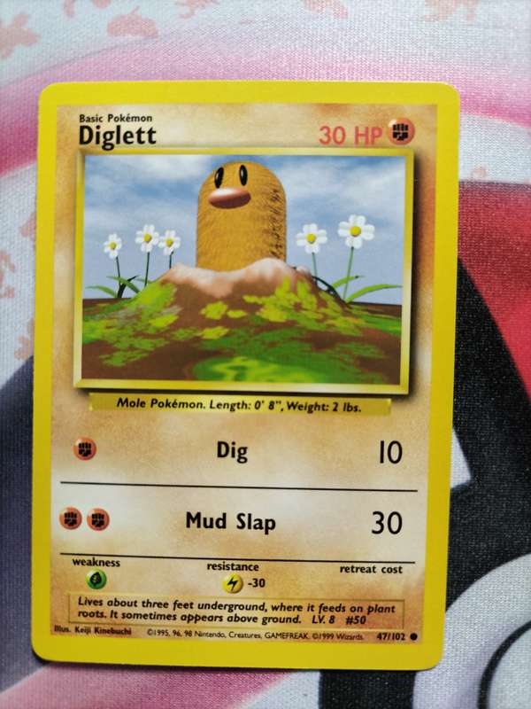 Pokemon Trading Card Game -  Diglett - 47/102 - Common Unlimited Base Set 1