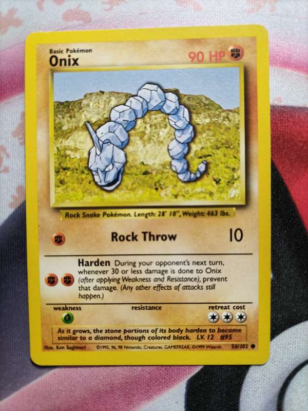 Pokemon Trading Card Game -  Onix - 56/102 - Common Unlimited Base Set 2