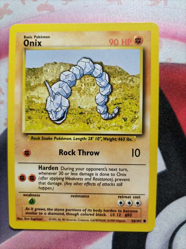 Pokemon Trading Card Game -  Onix - 56/102 - Common Unlimited Base Set 1