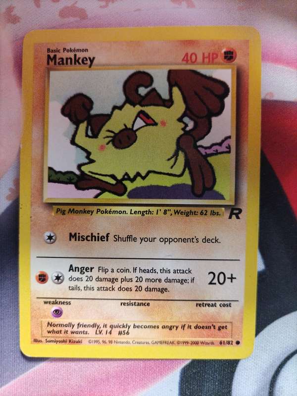 Pokemon Trading Card Game - Mankey - 61/82 - Common Unlimited Team Rocket 4