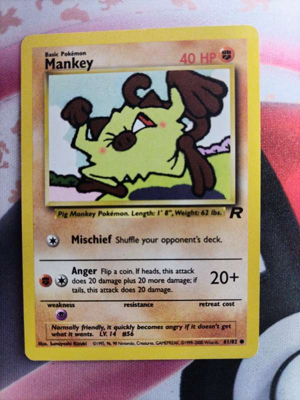 Pokemon Trading Card Game - Mankey - 61/82 - Common Unlimited Team Rocket 3