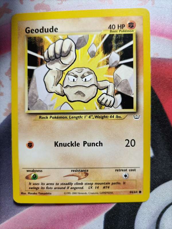 Pokemon Trading Card Game -  Geodude - 44/64 - Common Unlimited Neo Revelation