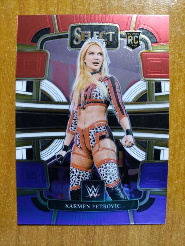 WWE Trading Cards - 2024 Panini Select WWE - Concourse Karmen Petrovic #8 Red & Blue (RC)