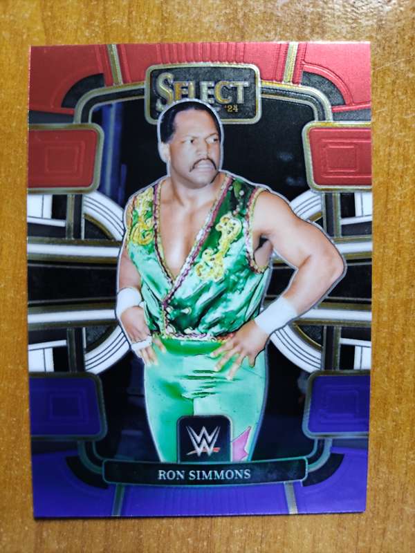WWE Trading Cards - 2024 Panini Select WWE Red Blue Silver Prizm #15 Ron Simmons Wrestling Card