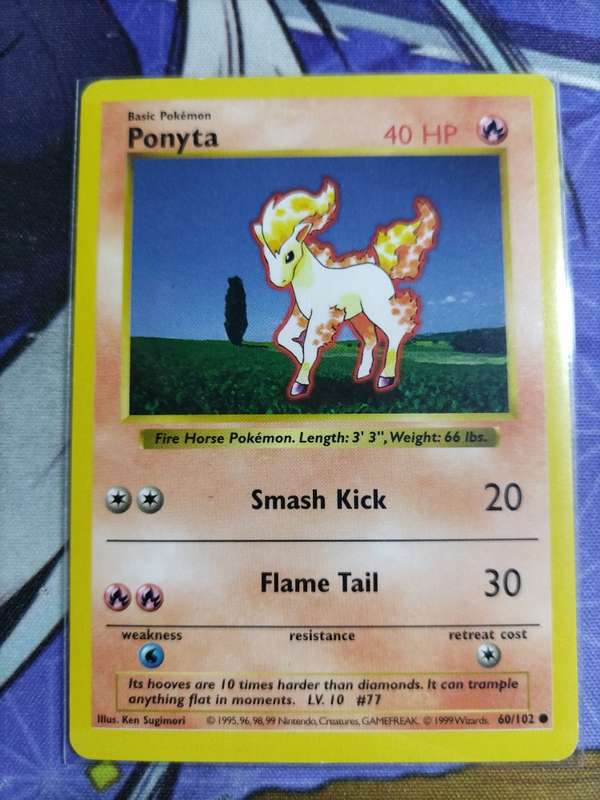 Pokemon Trading Card Game - Ponyta [Shadowless] #60 Pokemon Base Set