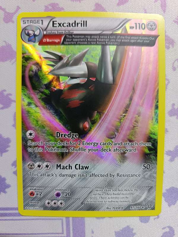 Pokemon Trading Card Game - Excadrill - 97/160 - Holo Rare - Reverse Holo XY: Primal Clash - 2015