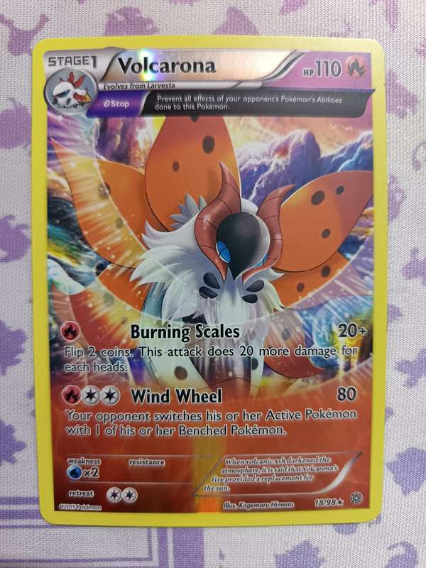 Pokemon Trading Card Game - Volcarona - 18/98 - Rare Reverse Holo XY: Ancient Origins - 2015