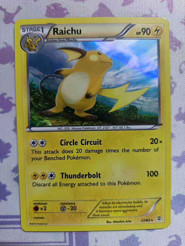 Pokemon Trading Card Game - Raichu - 27/83 - Holo Rare Generations  - 2016