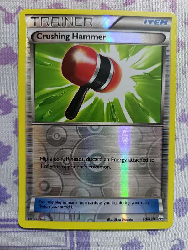 Pokemon Trading Card Game - Crushing Hammer - 60/83 - Uncommon Reverse Holo Generations - 2016