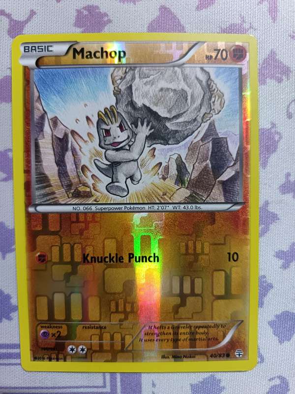Pokemon Trading Card Game - Machop - 40/83 - Common Reverse Holo Generations - 2016