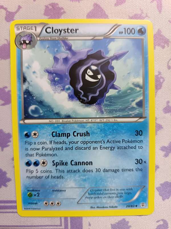Pokemon Trading Card Game - Cloyster - 20/83 - Uncommon Generations - 2016
