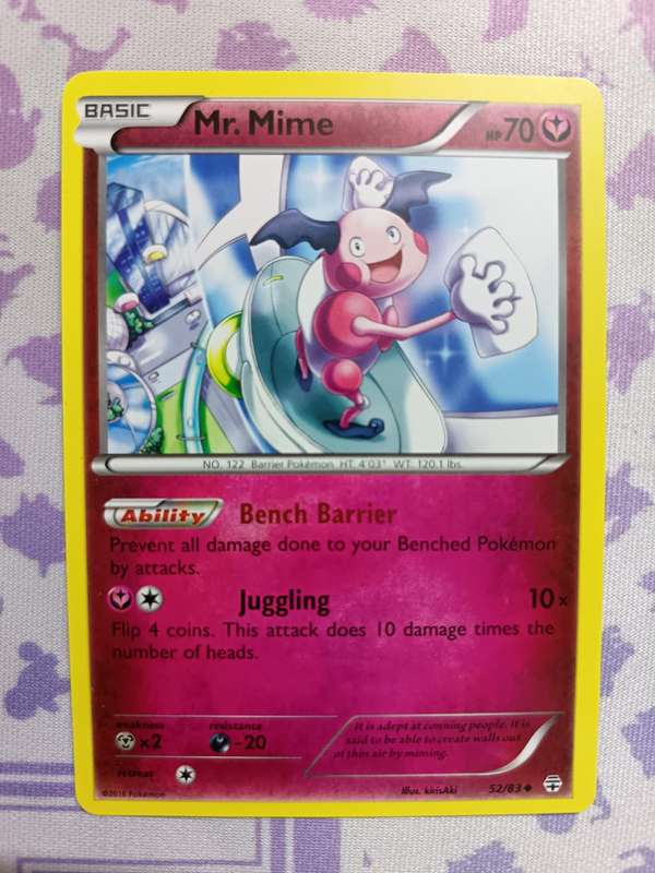 Pokemon Trading Card Game - Mr. Mime - 52/83 - Uncommon Generations - 2016
