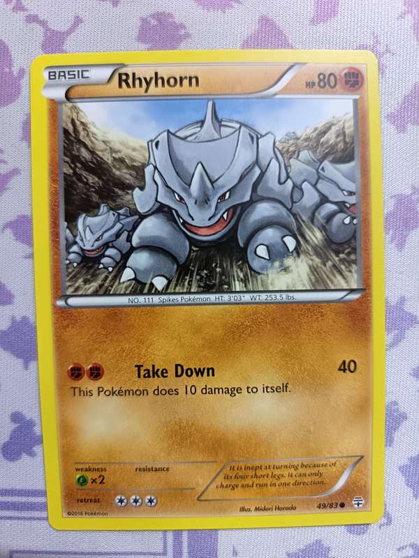 Pokemon Trading Card Game - Rhyhorn - 49/83 - Common Generations - 2016